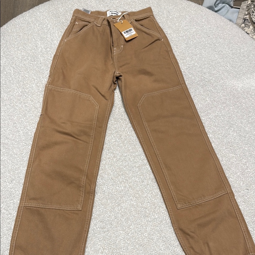 Reformation Harrison Carpenter high-rise straight pants in clay- NWT 25
